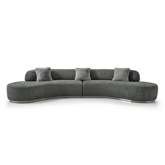 Whiteline Modern Perla Curved Sofa in Dark Grey SO2009F-DGRY CLOSEOUT