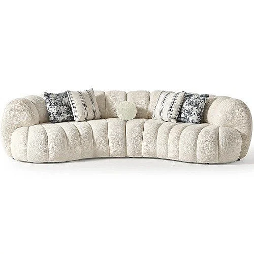 Whiteline Modern Rhodes Curved Sofa in White SO2047F-WHT