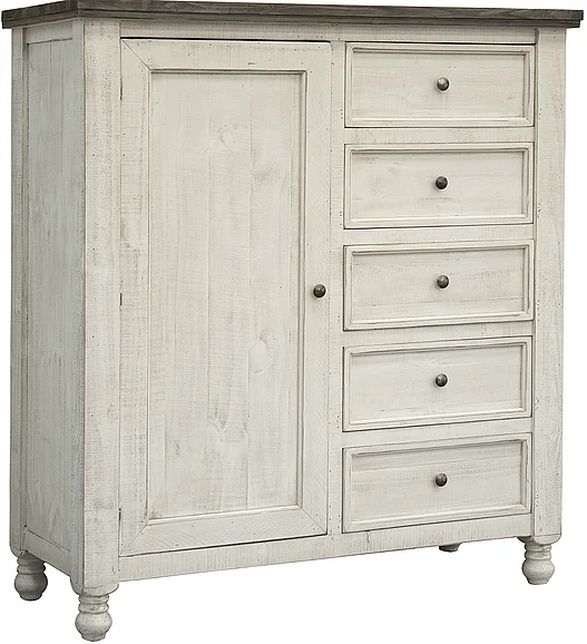 IFD Stone 5 Drawer with 1 Door Gentleman's Chest in Two Tone IFD4691GMC