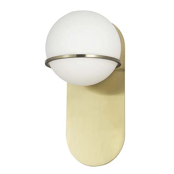 Dainolite 1LT Wall Sconce, AGB w/ WH Glass SOF-121W-AGB