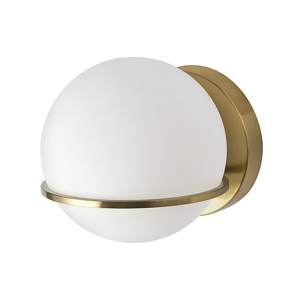 Dainolite 1LT Halogen Wall Sconce, AGB with WH Opal Glass SOF-61W-AGB