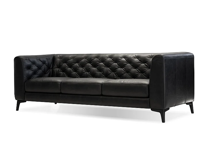 Mobital Dalton Sofa Vintage Black Leather SOF-DALT-BLVI-PCBLA