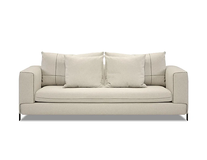 Mobital Plateau Sofa Stone Wheat Fabric SOF-PLAT-STON-PCBLA