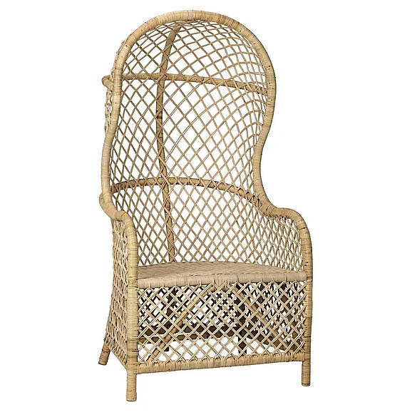 Noir Furniture Gigi Chair, Rattan in Clear Coat Flat SOF203