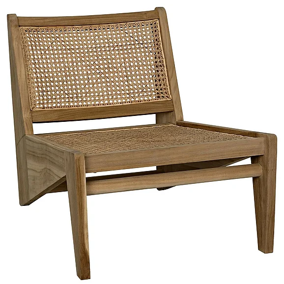 Noir Furniture Udine Chair With Caning, Teak in Natural SOF273T