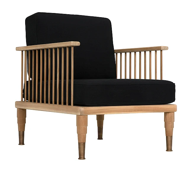 Noir Furniture Murphy Chair, Teak in Clear Coat Flat SOF328T
