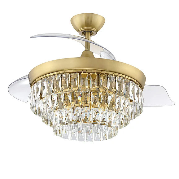 Craftmade 42" Sofia in Satin Brass w/ Clear Acrylic Blades SOF42SB3