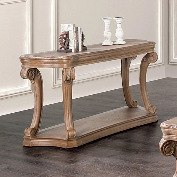 Furniture of America Seven Oaks Sofa Table in Weathered Oak FM4518AK-S