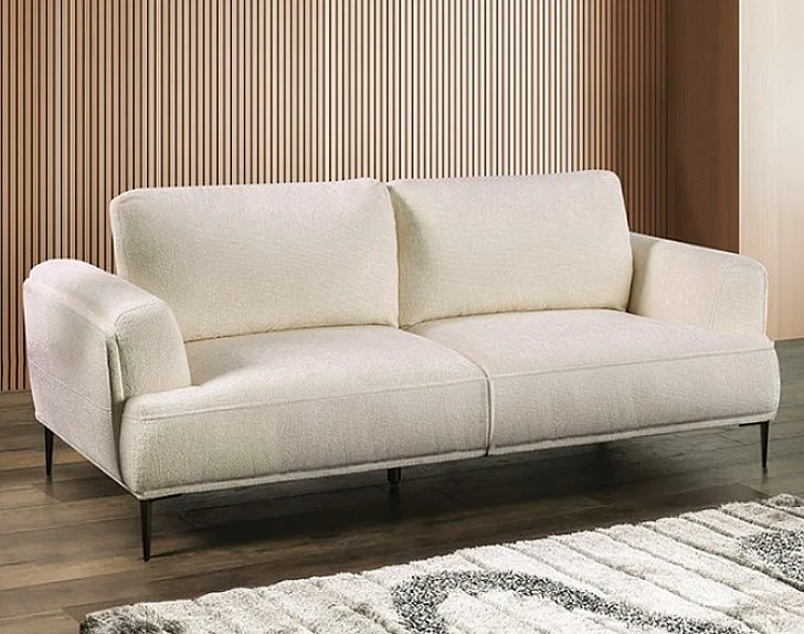 Furniture of America Gladbach Sofa in Linen White FM63007WH-SF