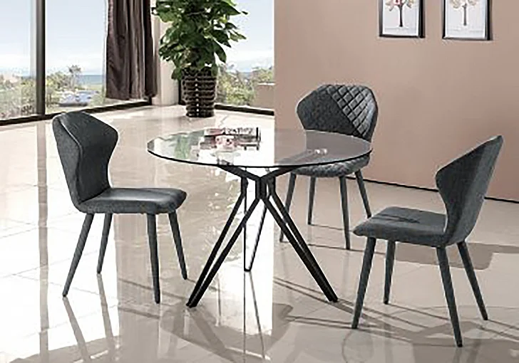 J&M Solano 5pc Dining Room Set in Grey