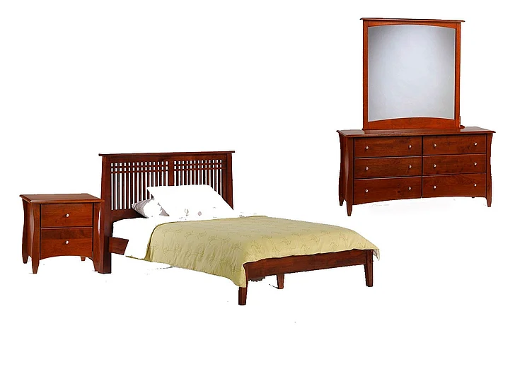Night & Day Solstice 4pc Platform Bedroom Set in Cherry