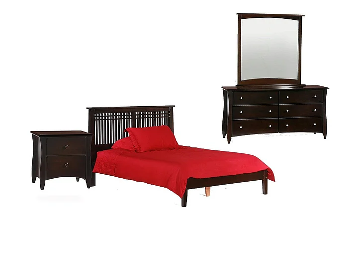 Night & Day Solstice 4pc Platform Bedroom Set in Chocolate