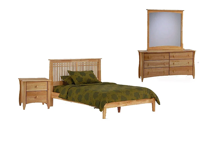 Night & Day Solstice 4pc Platform Bedroom Set in Natural