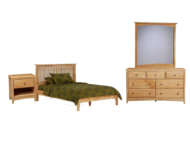 Night & Day Solstice 4pc Platform Bedroom Set in Natural