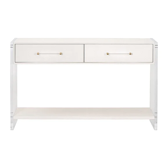 Essentials For Living Sonia Shagreen Console Table - Pearl Shagreen 6111.PRL-SHG/BBRS CLOSEOUT