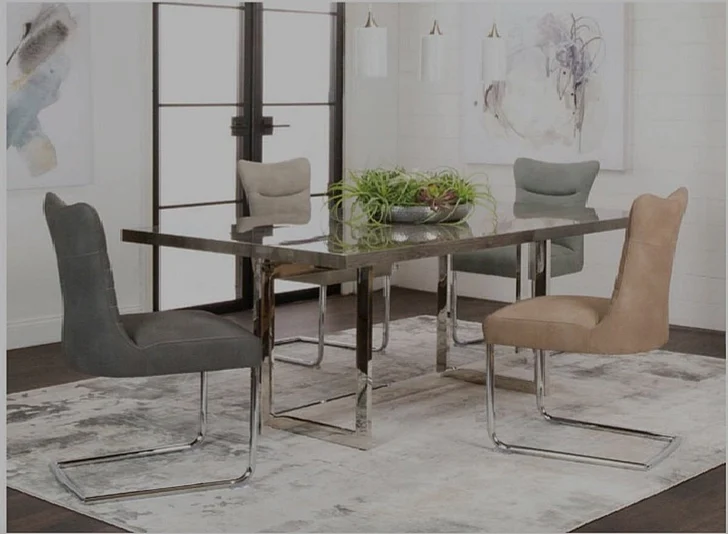Sunset Trading Sonya/Emma 5pc Rectangular Dining Room Set in Chrome/Slate
