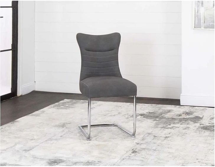 Sunset Trading Emma Side Chair (Set of 2) in Chrome/Slate ND141-01