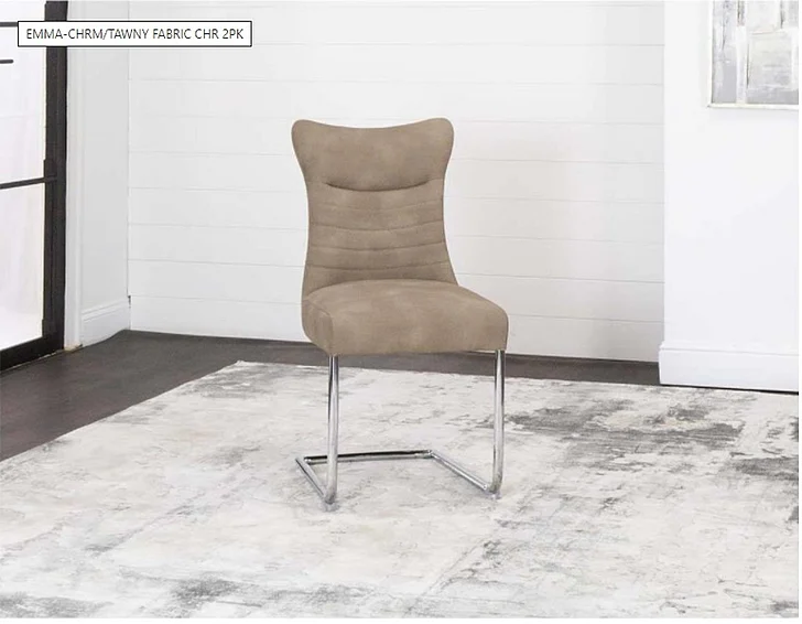 Sunset Trading Emma Side Chair (Set of 2) in Chrome/Tawny ND141-03