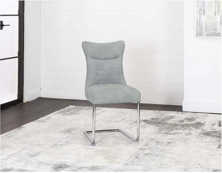 Sunset Trading Emma Side Chair (Set of 2) in Chrome/Moss ND141-05