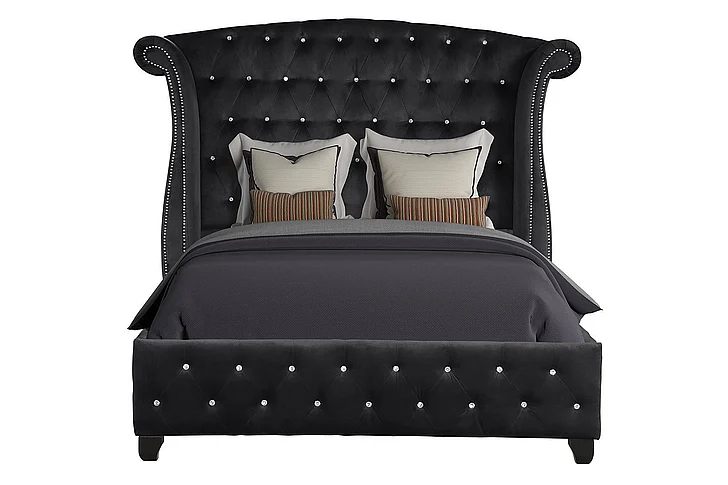 Galaxy Home Sophia Queen Bed in Black 808857727732