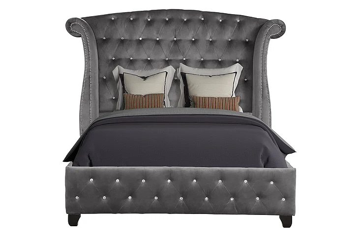Galaxy Home Sophia Full Bed in Gray 808857829054