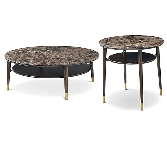 Theodore Alexander Spencer Green Park 2pc Occasional Living Room Set in Fumed