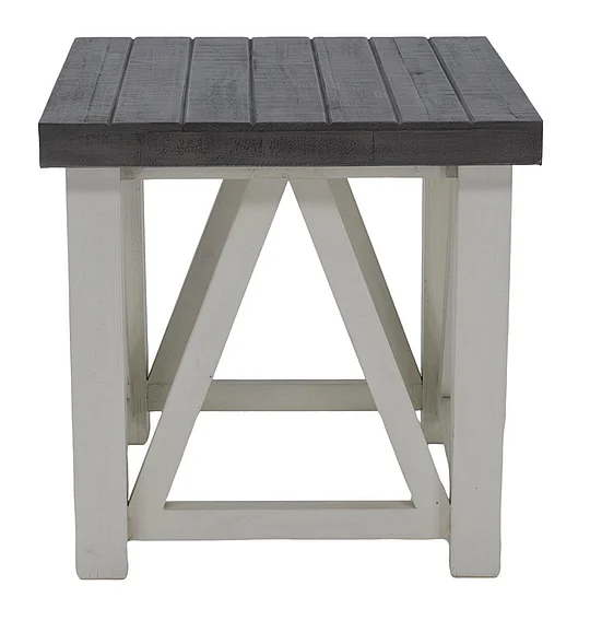 Split Nickel Spencer End Table Linen Terra Top MIC-SPEN-ET | S3LT2