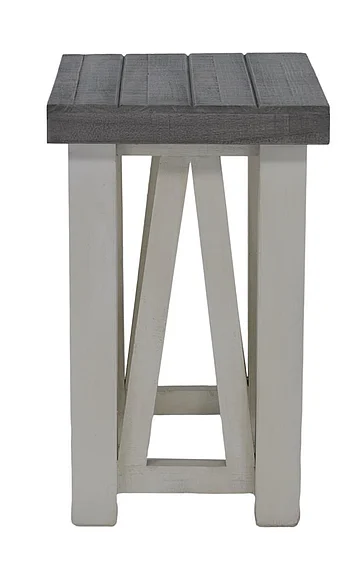 Split Nickel Spencer Chairside Table Linen Terra Top MIC-SPEN-CS | S3LT3