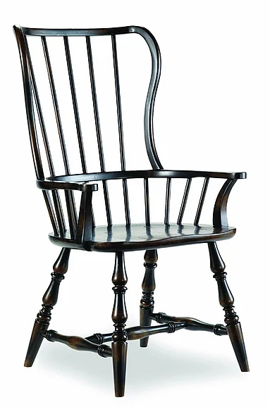 Hooker Furniture Sanctuary Spindle Back Arm Chair (Set of 2) - Ebony 3005-75300
