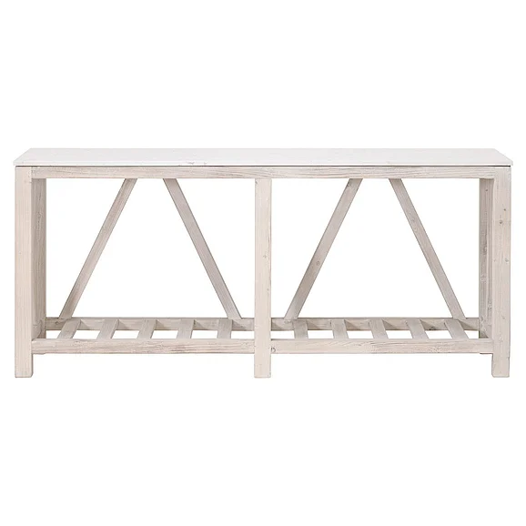 Essentials For Living Spruce Console Table in White Wash Pine 8021.WW-PNE/WHTQ CLOSEOUT