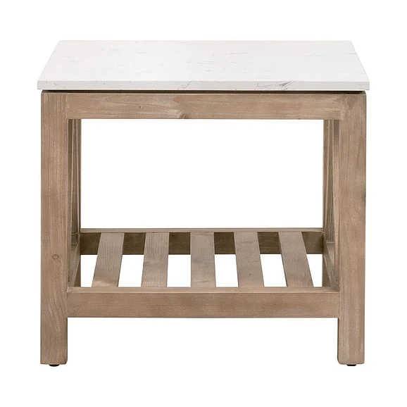 Essentials For Living Spruce End Table - Smoke Gray Pine 8020.SGRY-PNE/WHTQ CLOSEOUT