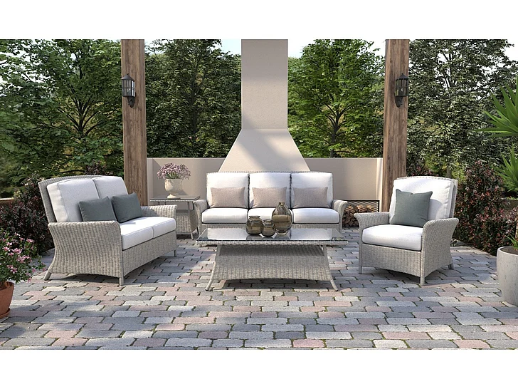 South Sea Outdoor Juniper Bay 2pc Living Room Set in Light Driftwood