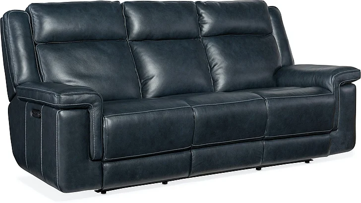 Hooker Furniture MS Montel Lay Flat Power Sofa with Power Headrest and Lumbar in Blue SS705-PHL3-047