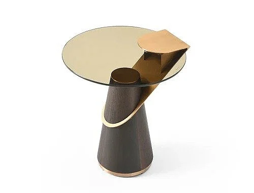 Whiteline Modern Zaria Side Table in Grey ST1896-BLK