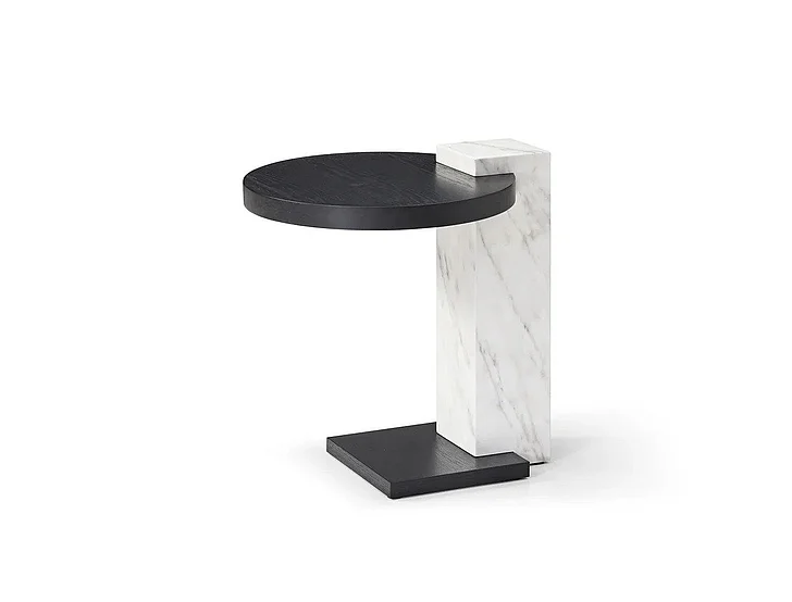 Whiteline Modern Mabel Side Table in Black/White ST1899-BLK