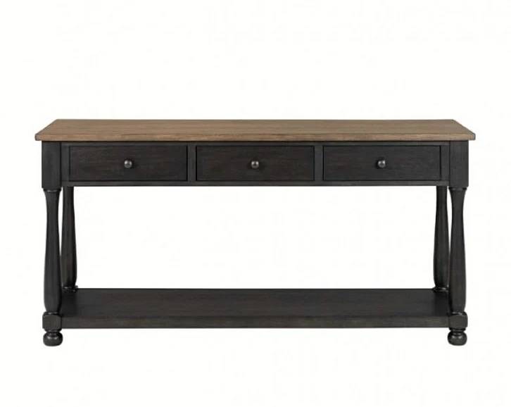 Furniture of America Neue Mills Sofa Table in Weathered Black/Brown FM40009BK-S