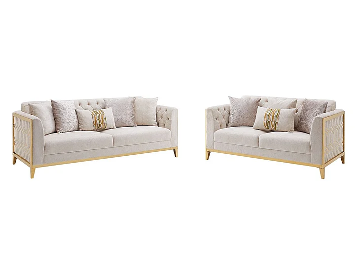 Cosmos Stella 2pc Living Room Set in Gray