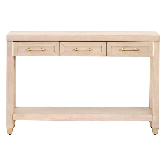 Essentials For Living Stella Narrow Console Table - Light Honey Oak 6138.LHON/BBRS