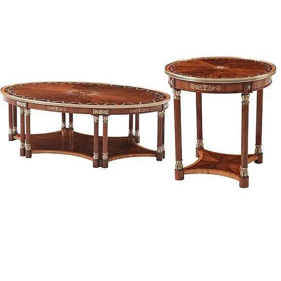 Theodore Alexander Stephen Church 2pc Occasional Living Room Set in Light Etimoe