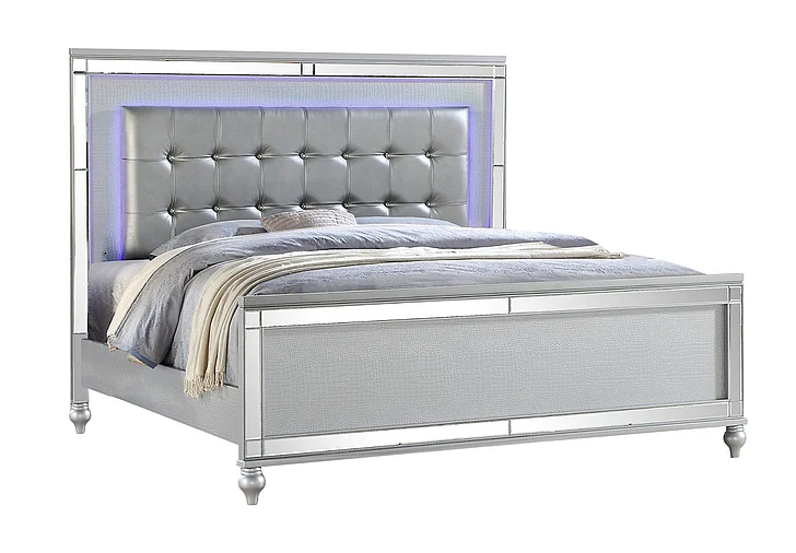 Galaxy Home Sterling King Bed in Silver 808857585929