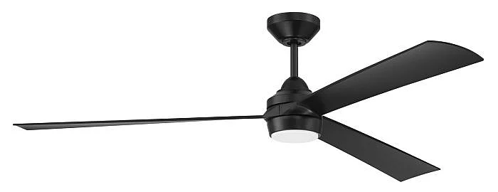 Craftmade Sterling 60" 3-Blade Indoor/Outdoor (Wet) Ceiling Fan in Flat Black STL60FB3-NWF