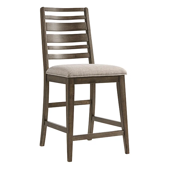 Intercon Furniture Kauai Ladder Back with Cusion Seat Barstool (Set of 2) in Brushed Mango Wood KI-BS-289C-BMW-K24