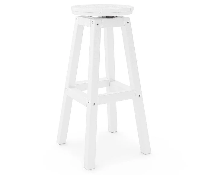SoPoly 14" Round Bar Stool in Destin White STROB-DE-DE