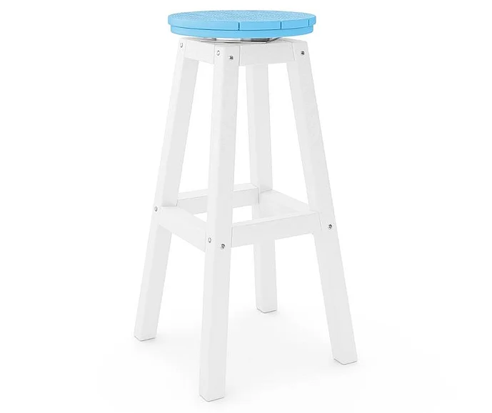 SoPoly 14" Round Bar Stool in Destin and Summer Blue STROB-DE-SU