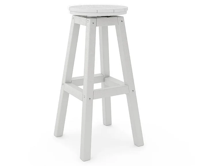 SoPoly 14" Round Bar Stool in Heron Gray and Harbor Gray STROB-HE-HA