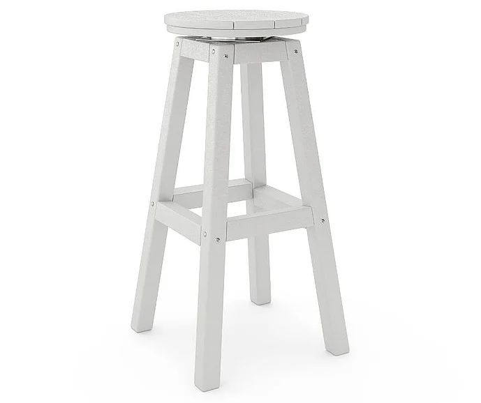 SoPoly 14" Round Bar Stool in Heron Gray STROB-HE-HE