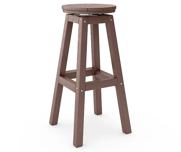 SoPoly 14" Round Bar Stool in Pecan Brown STROB-PE-PE