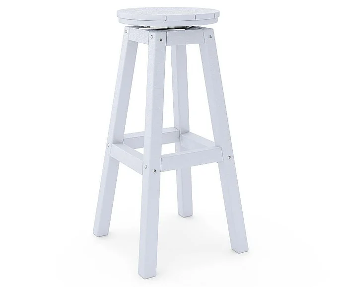 SoPoly 14" Round Bar Stool in Stone Mountain Gray STROB-ST-ST