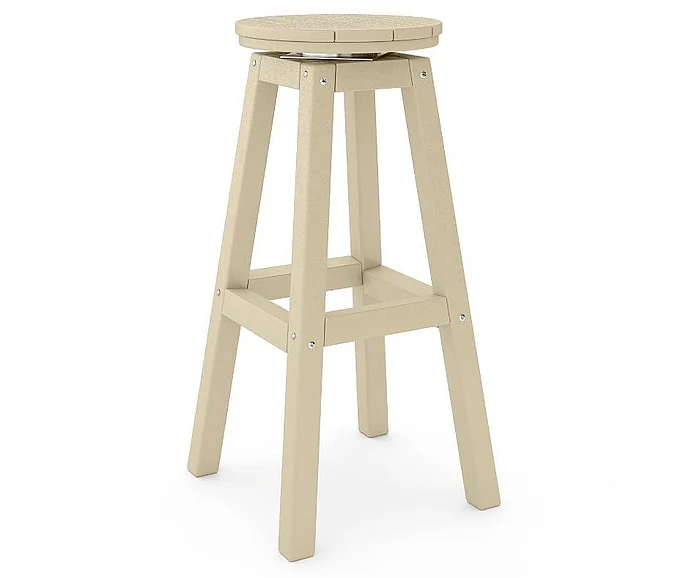 SoPoly 14" Round Bar Stool in Tybee Sand STROB-TY-TY