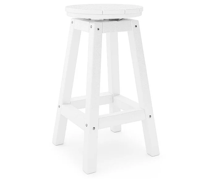 SoPoly 14" Round Counter Stool in Destin White STROC-DE-DE